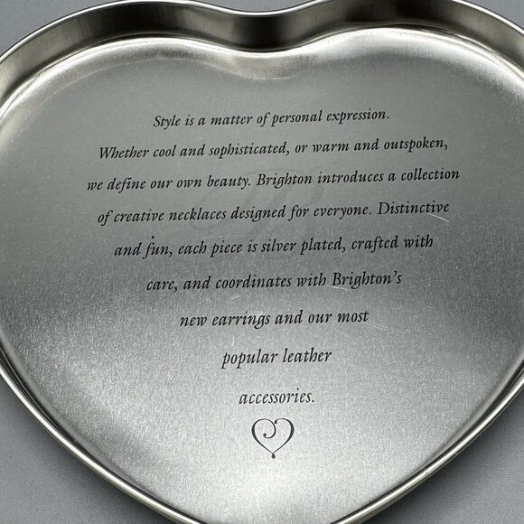 Brighton Heart Shaped Tin Trinket Jewelry Box Empty Love Romance 5.5" - Picture 3 of 10